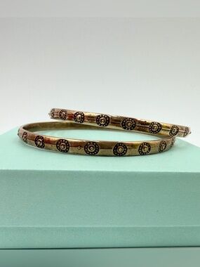 Set of 2 Vintage Copper Southwest Bracelet Sun Sunrise Boho